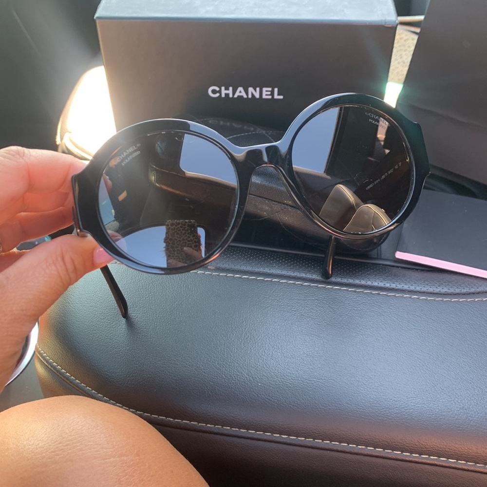 Beautiful authentic solid black Chanel Sunglasses